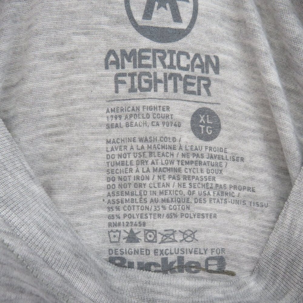 American Fighter Athletic T Shirt Size XL Gray White‎ Pink Metallic Logo - Picture 4 of 7